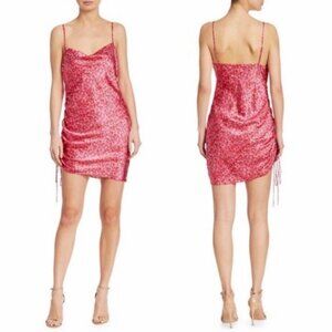 Cinq a Sept Astrid Ditsy 100% Silk Floral Slip Dress Size 8 Pink